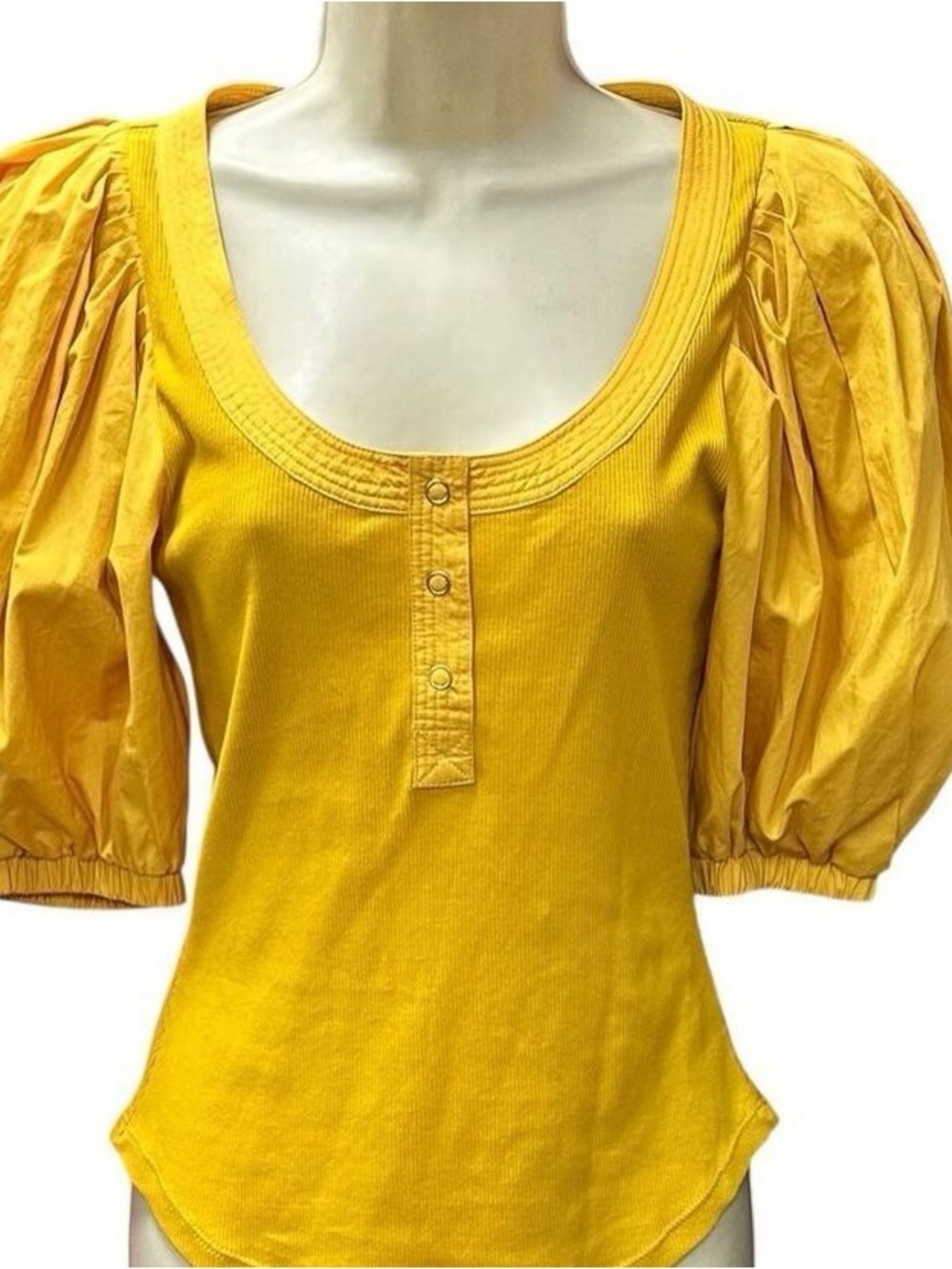 Sunshine Puff Sleeve Scoop Neck Top